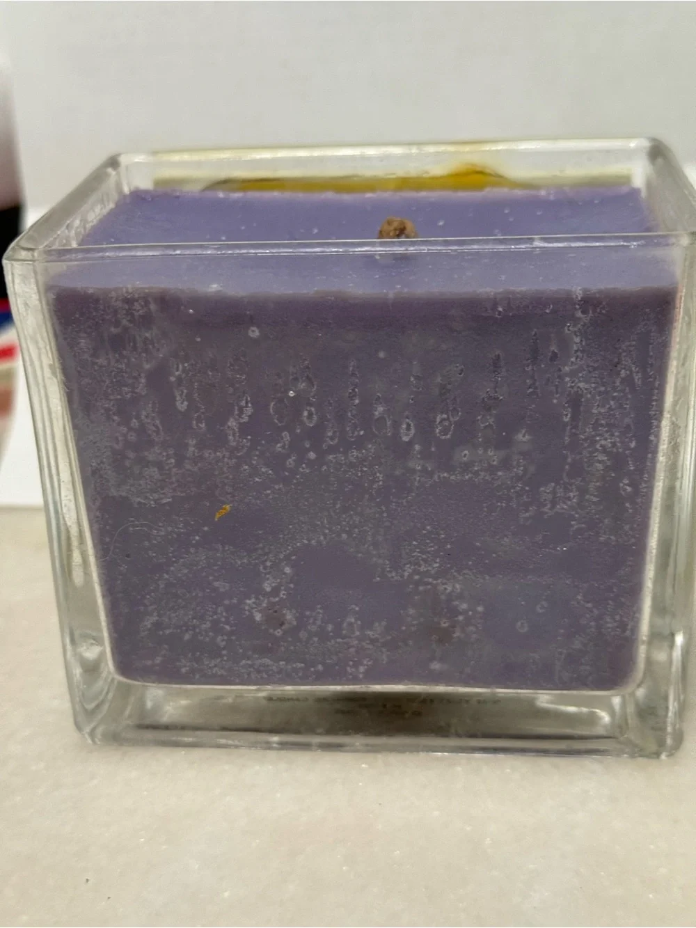 Department 56 Decorative Purple Wax Candle with Cream Plaque